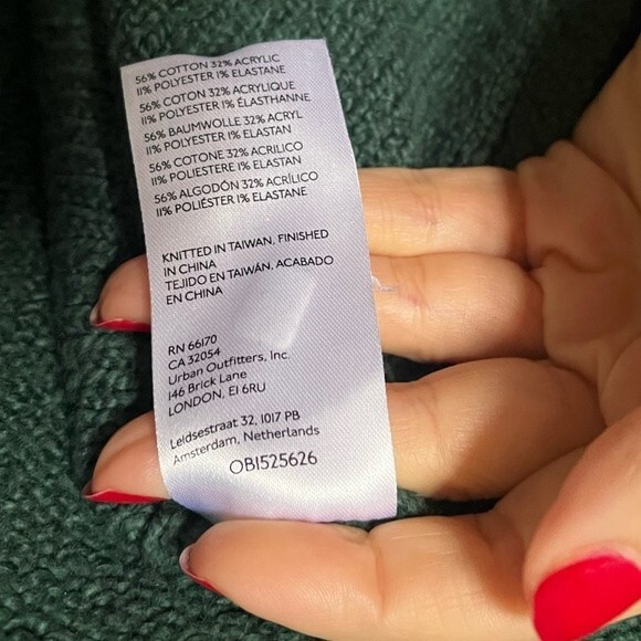 Anthropologie Pilcro Textured V-Neck Sweater in Forest Green M NWOT - Picture 9 of 10